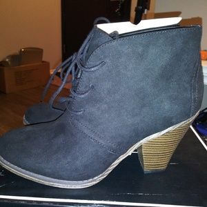 Black suede booties